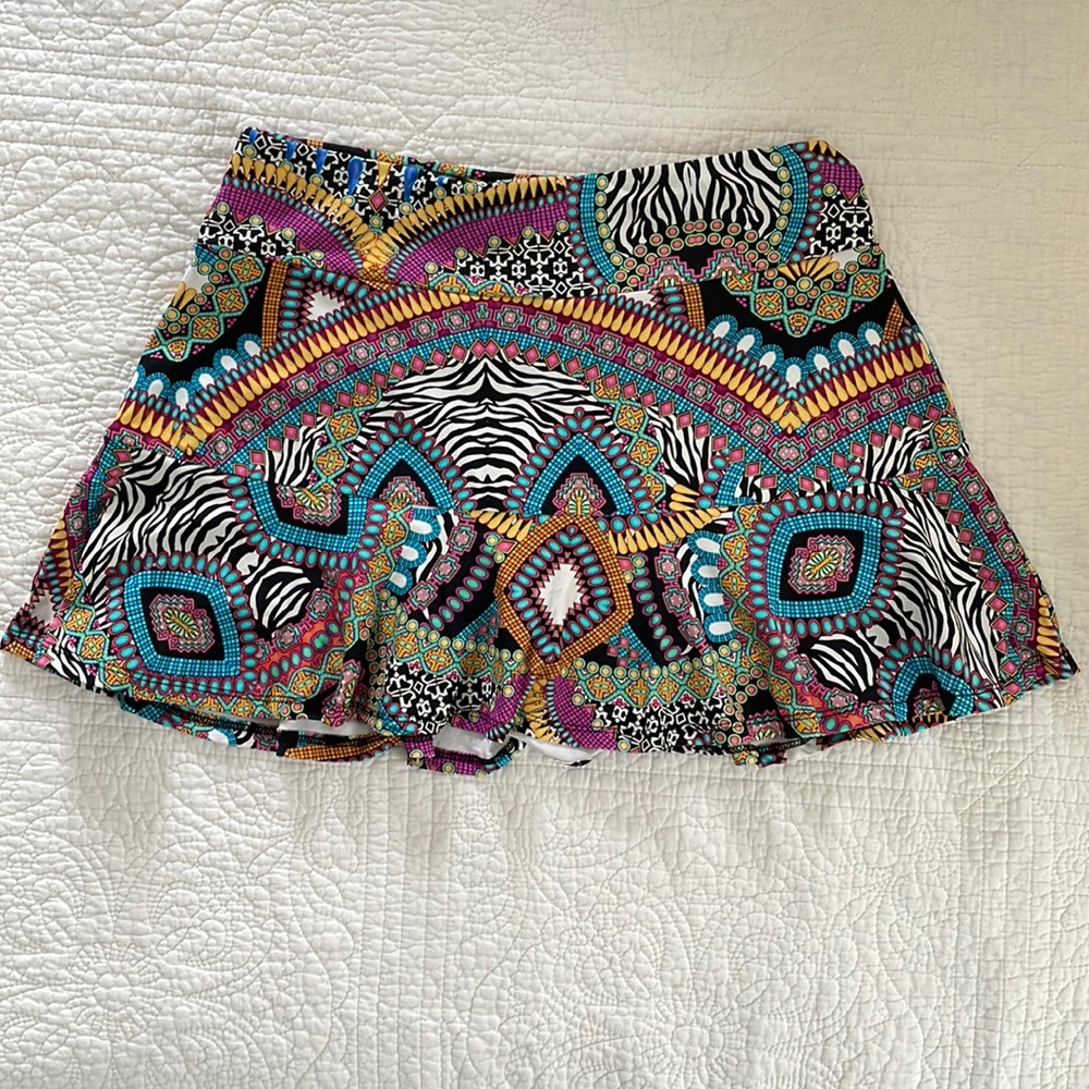 Blue Fish Multicolor Patterned Skort